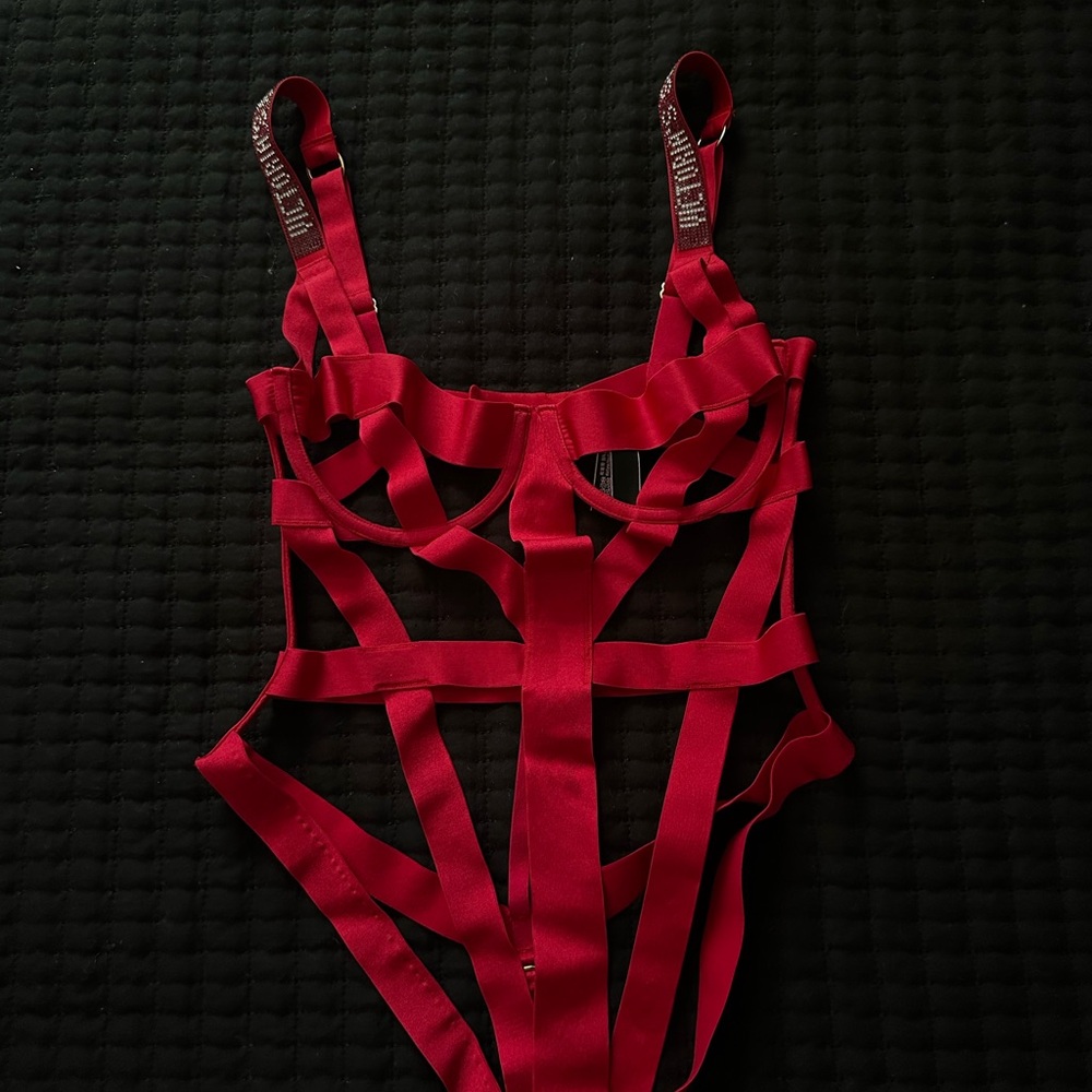 Victoria's Secret Red lingerie bodysuit